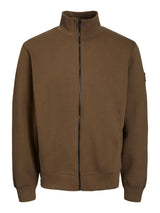 Jack & Jones High Neck Brown Zip Sweater Brown