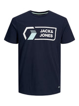 Jack & Jones Colgan Navy Print T-Shirt Navy