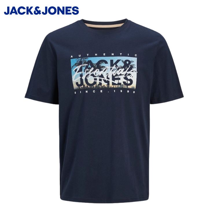 Jack & Jones Colton Photo Logo Tee Navy