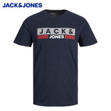 Jack & Jones Corp Logo Stripe Tee Navy