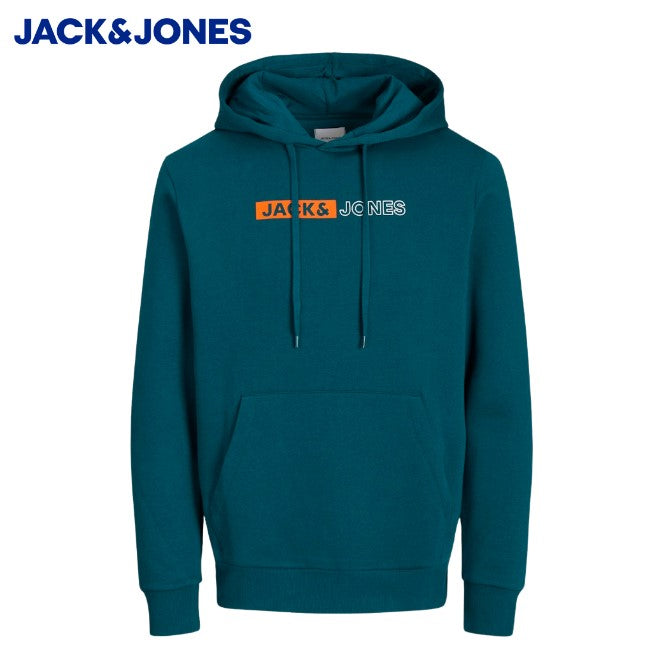 Jack & Jones Corp Logo Teal Hoodie Green