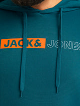 Jack & Jones Corp Logo Teal Hoodie Green