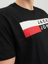 Jack & Jones Corp Play Logo Black Tee Black
