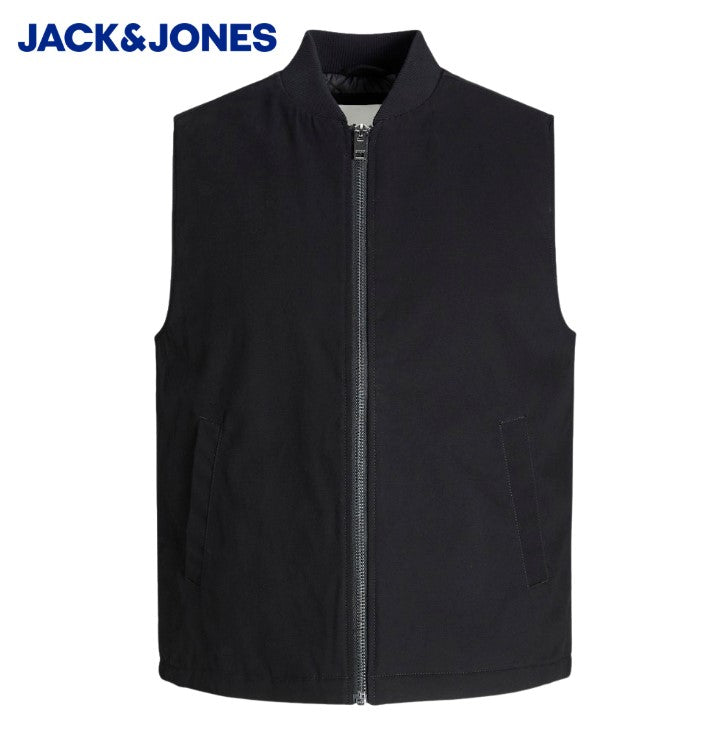 Jack & Jones Dover Zip Black Vest Black