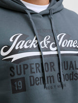 Jack & Jones Elogo Stormy Weather Hoodie Grey