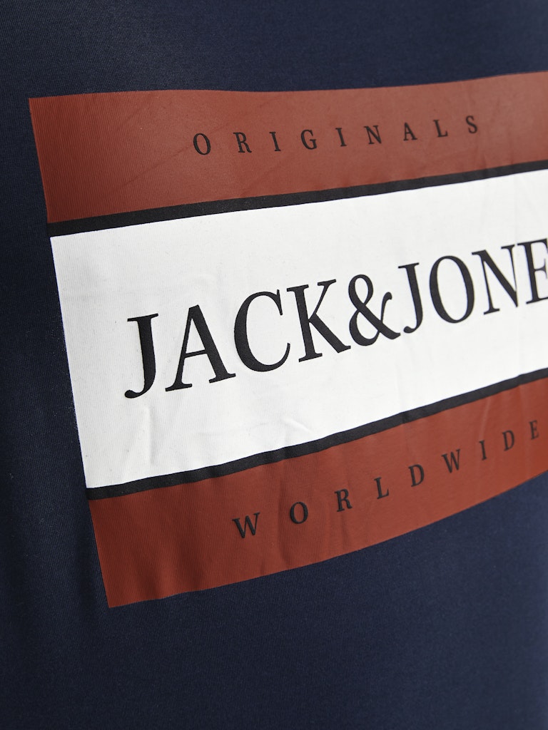 Jack & Jones Erik Box Logo Navy T-Shirt Navy