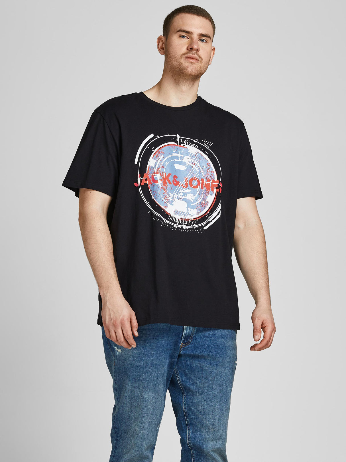 Jack & Jones Filt Black Crew Neck Tee Black