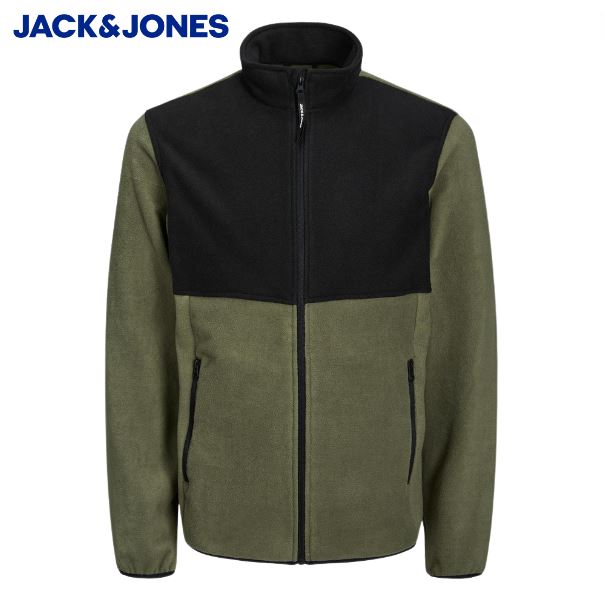 Jack & Jones Flame Olive Full Zip Fleece Green