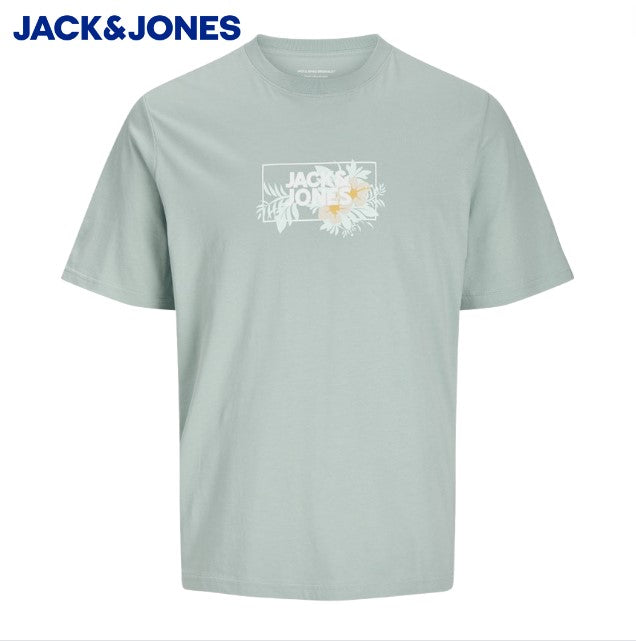 Jack & Jones Fly Logo Grey Mist Tee Grey