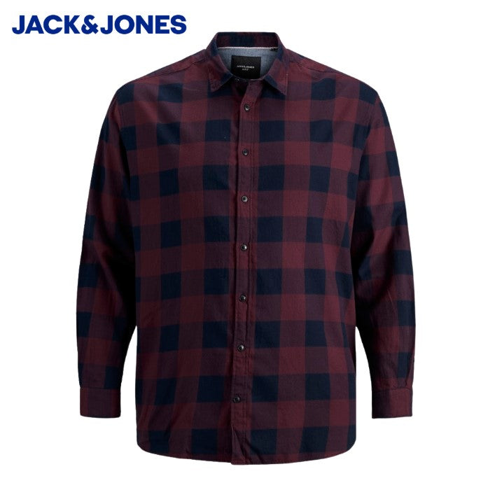Jack & Jones Gingham Check Port Royale Wine