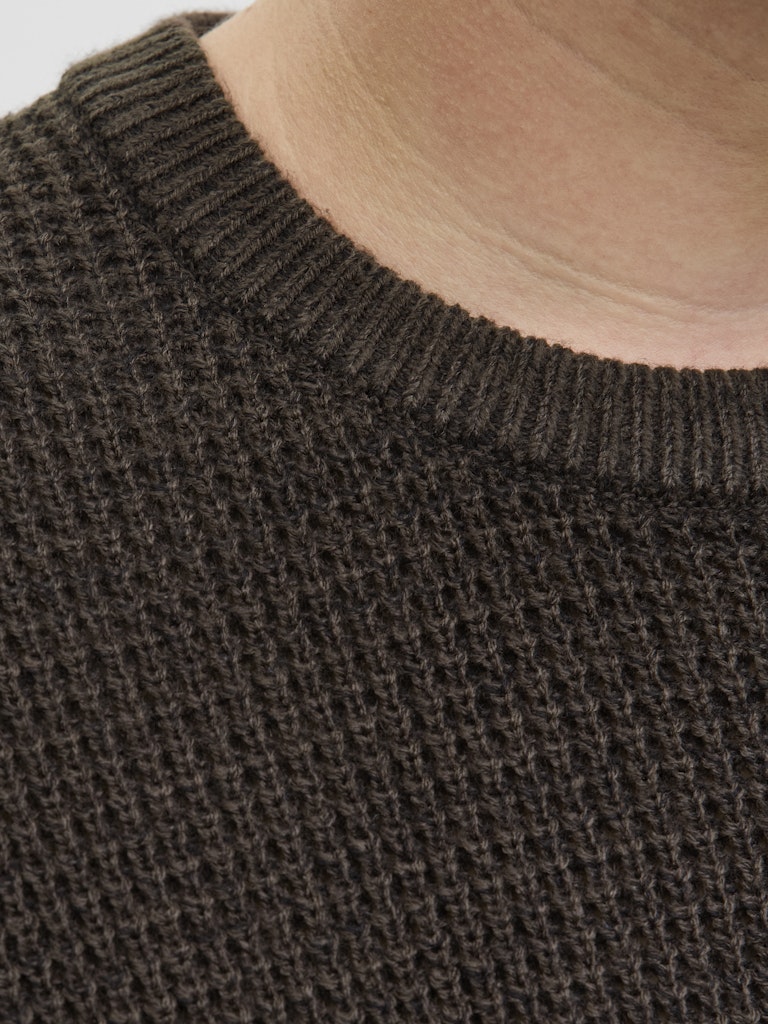 Jack & Jones Global Crew Neck Brown Knit Brown