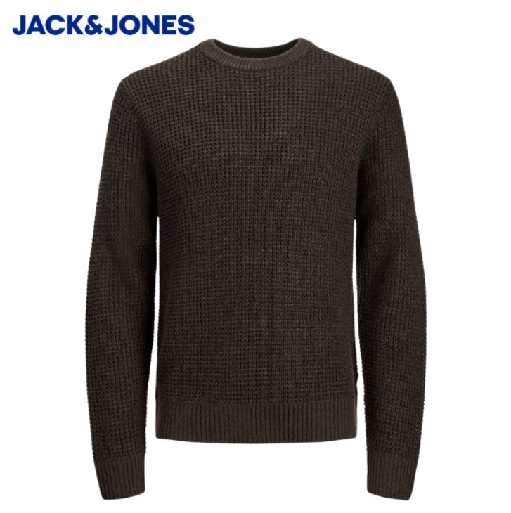 Jack & Jones Global Crew Neck Brown Knit Brown