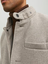 Jack & Jones Melton Greige Wool Coat Grey