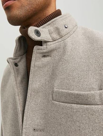 JACK & JONES Jjemelton Wool Coat Sn wollen jas voor heren, zwart, XS JACK & JONES Jjemelton Wool Coat Sn wollen jas voor heren, zwart, XS