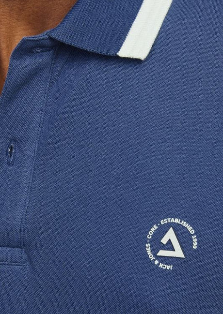 Jack & Jones Hass Logo Ensign Blue Polo Blue