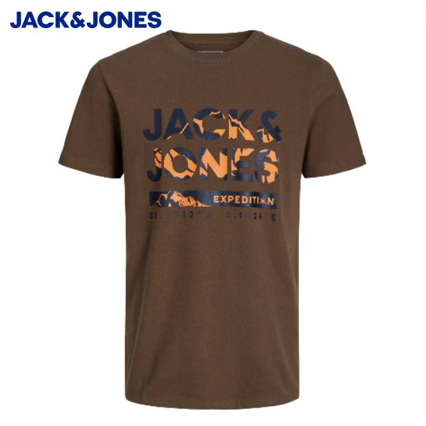 Jack & Jones Hunter Brown Crew Neck Tee Brown