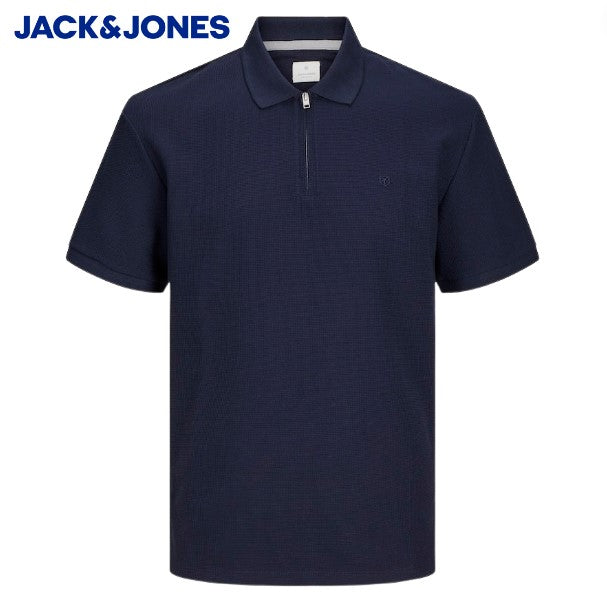 Jack & Jones Johnny Zip Navy Polo Shirt Navy