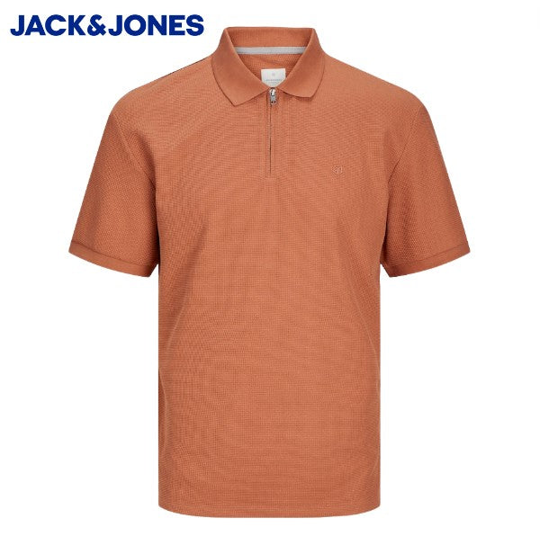 Jack & Jones Johnny Zip Sunburn Polo Orange