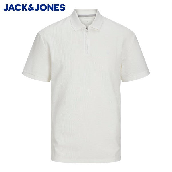 Jack & Jones Johnny Zip White Polo Shirt White