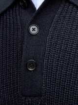 Jack & Jones Kaito Long Sleeve Knit Polo Navy