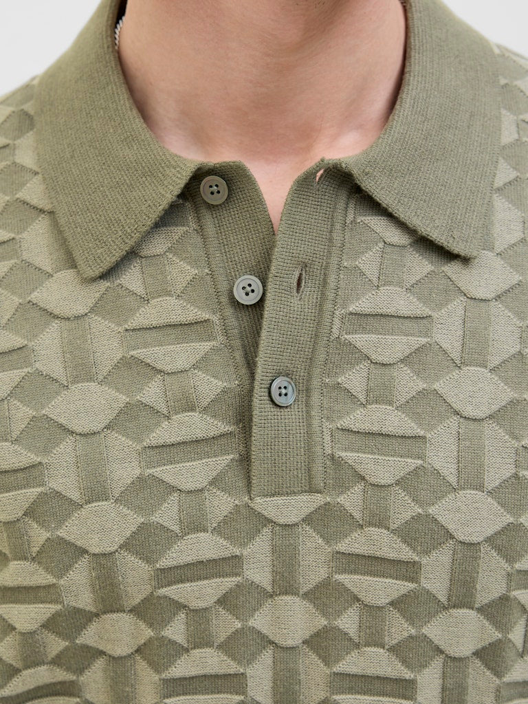 Jack & Jones Kalvin Knit Tea Leaf Polo Green
