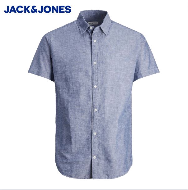 Jack & Jones Linen Blend Blue Shirt Blue