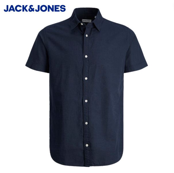 Jack & Jones Linen Blend Navy Shirt Navy