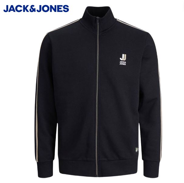 Jack & Jones Logan Black Full Zip Sweat Black