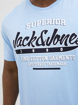 Jack & Jones E-Logo Chambray T-Shirt Blue