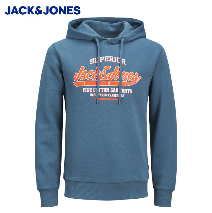 Jack & Jones Logo Oceanview Hoodie Blue
