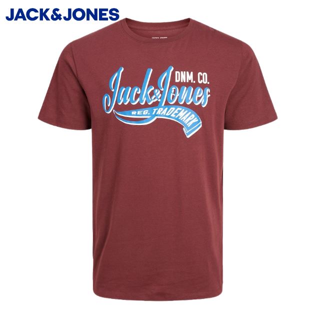 Jack & Jones Port Royale Logo Crew Tee Wine
