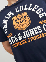 Jack & Jones Logo Sky Captain Tee Navy