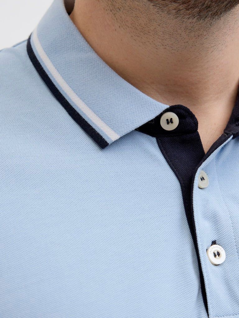 Jack & Jones Paulos Chambray Blue Polo Blue