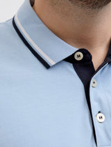 Jack & Jones Paulos Chambray Blue Polo Blue