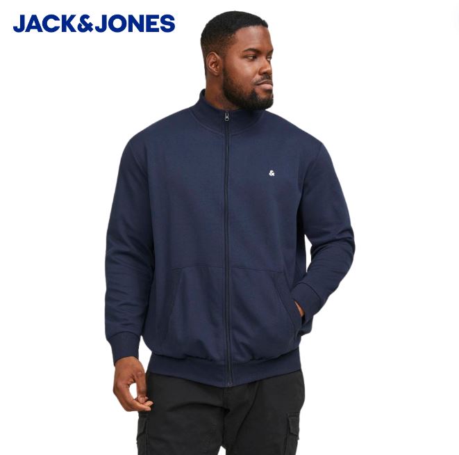 Jack & Jones Paulos Navy Full Zip Sweat Navy
