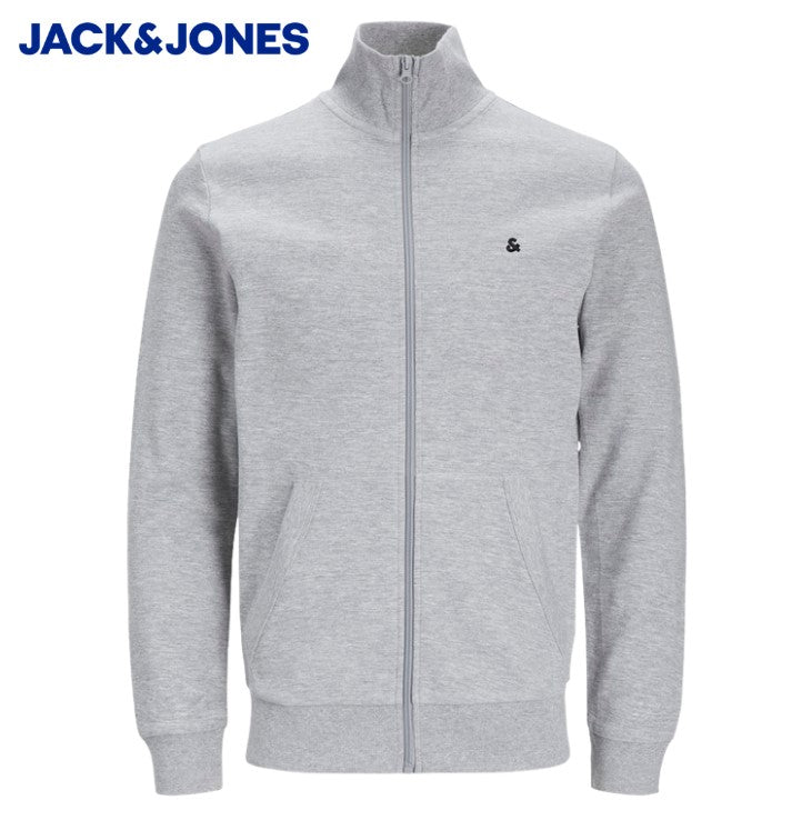 Jack & Jones Light Grey Paulos Zip Sweat Grey