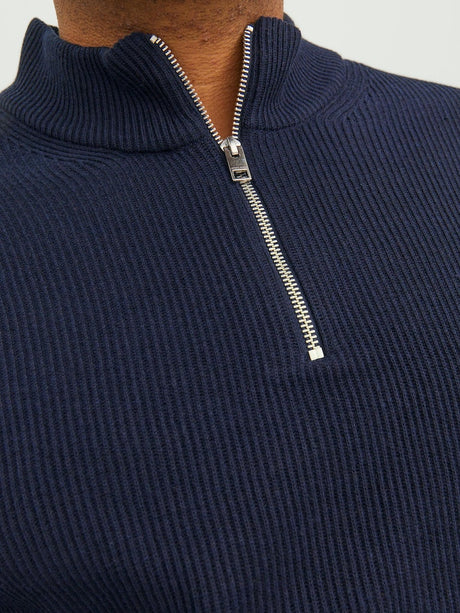 Jack & Jones Perfect 1/4 Zip Navy Knit Navy