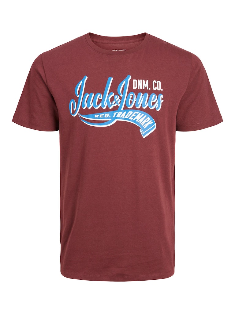 Jack & Jones Port Royale Logo Crew Tee Wine