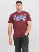 Jack & Jones Port Royale Logo Crew Tee Wine