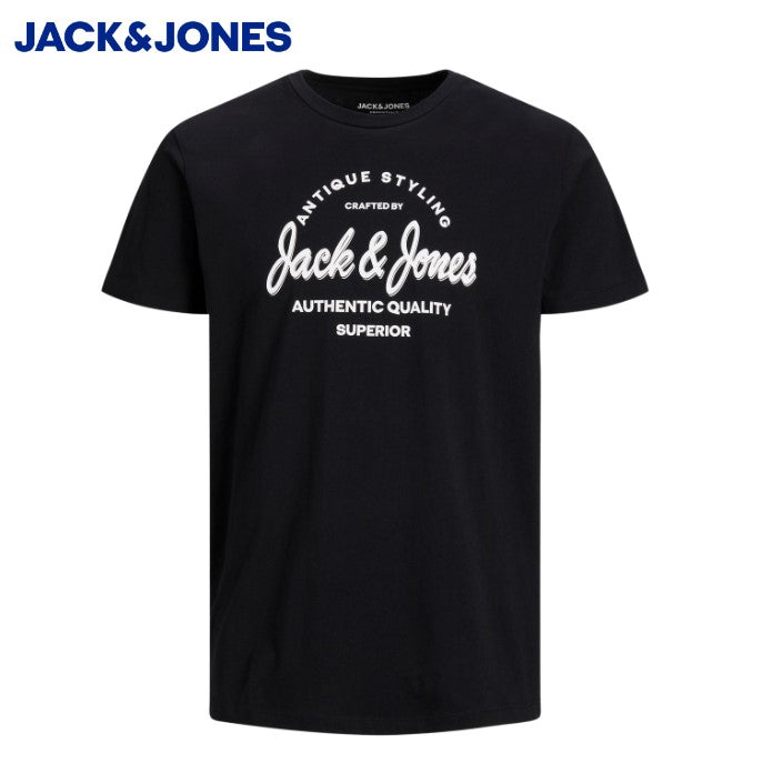 Jack & Jones Rafa Black Crew Neck Tee Black