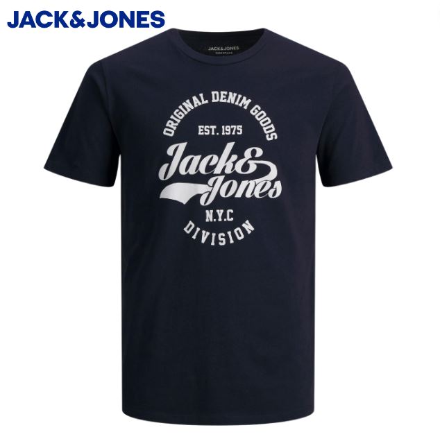 Jack & Jones Rafa Navy Crew Neck Tee Navy
