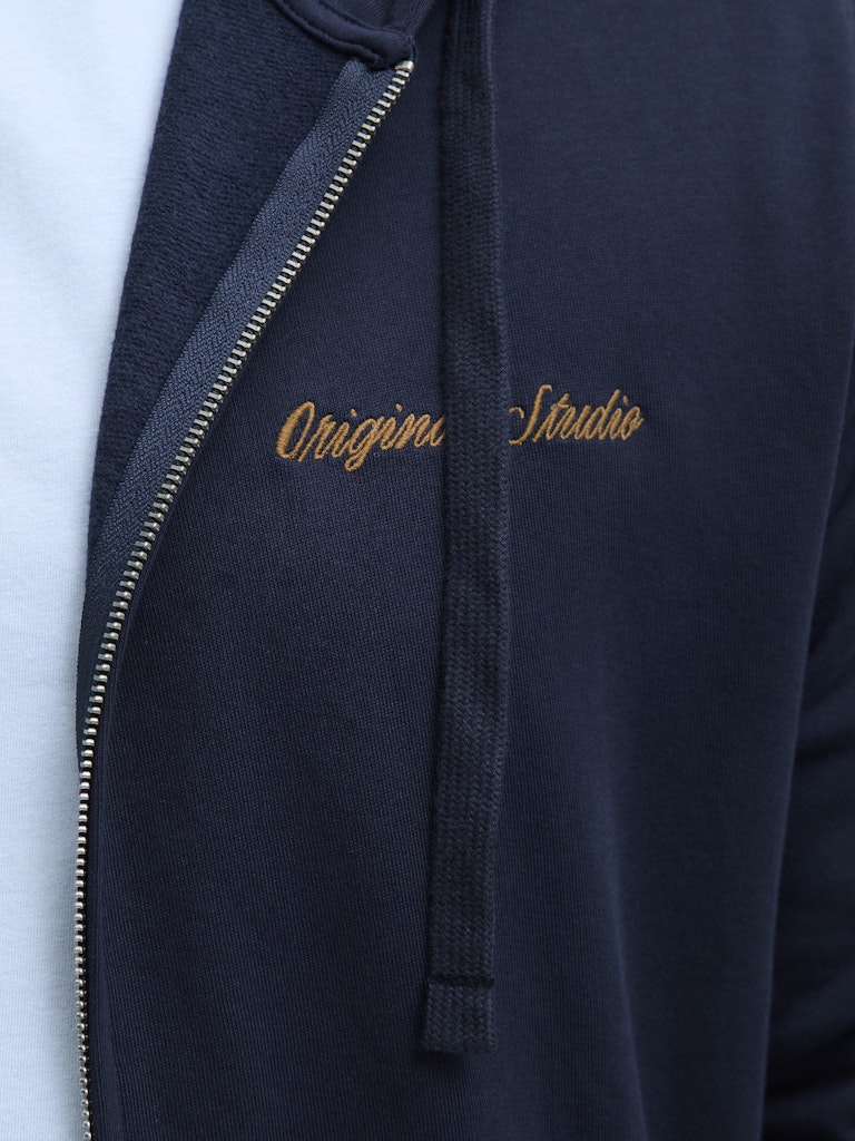 Jack & Jones Rebro Navy Full Zip Hoodie Navy