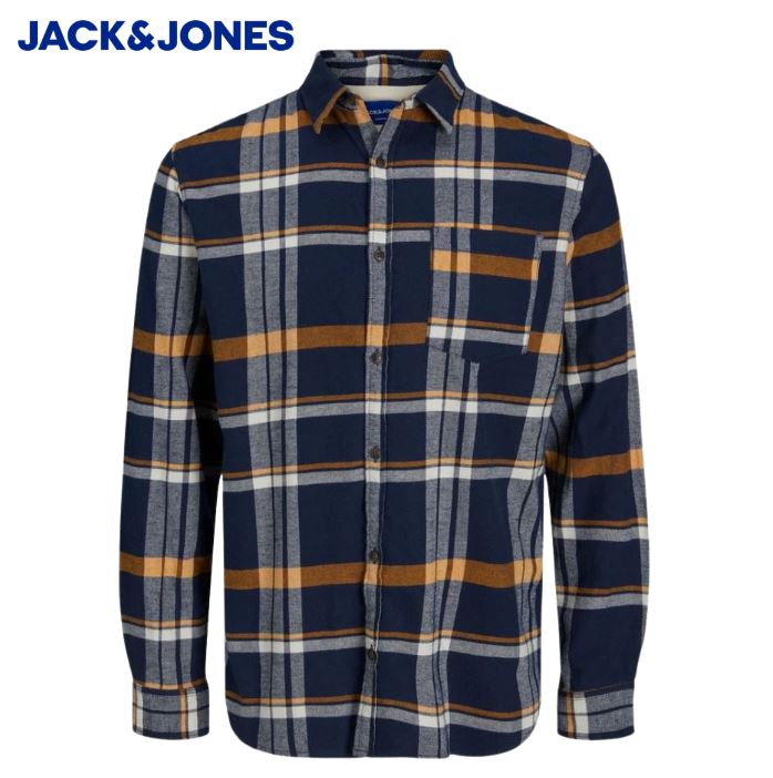 Jack & Jones Rowen Navy Check Shirt Navy