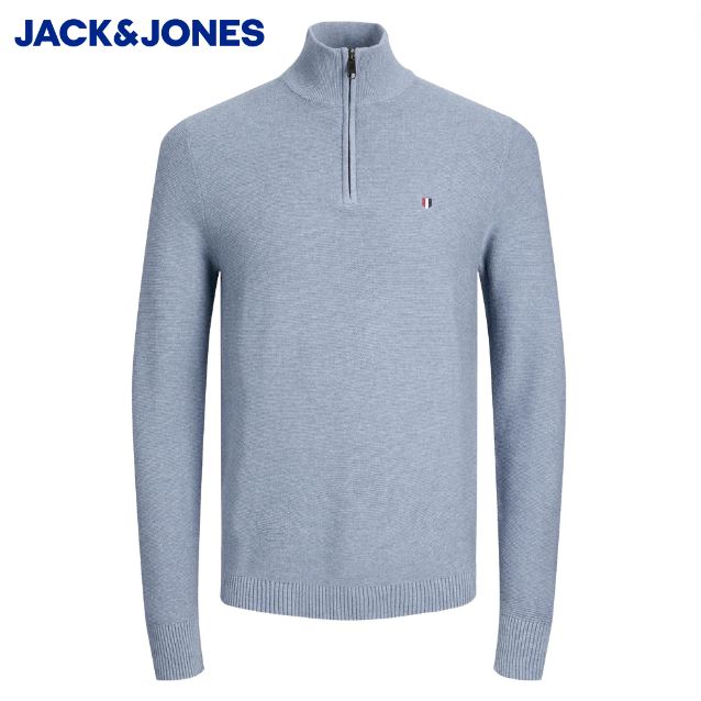 Jack & Jones Roy 1/4 Zip Baby Blue Knit Blue