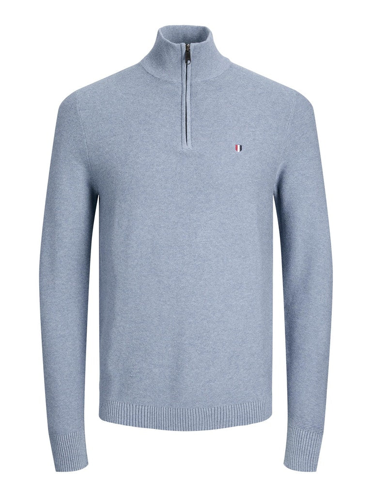 Jack & Jones Roy 1/4 Zip Baby Blue Knit Blue