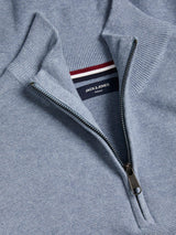 Jack & Jones Roy 1/4 Zip Baby Blue Knit Blue