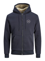 Jack & Jones Shield Teddy Zip Hoodie Navy