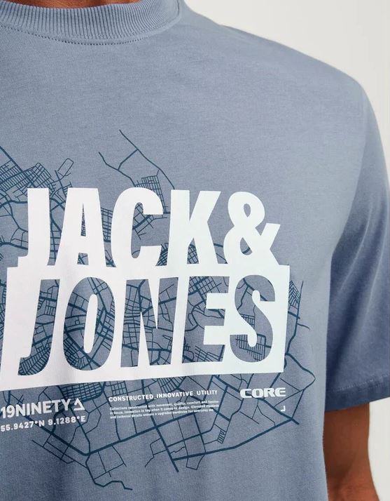 Jack & Jones Summer Logo Flint Stone Tee Grey