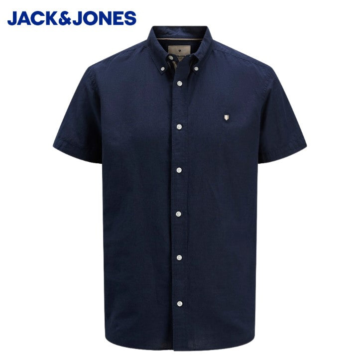 Jack & Jones Shield Linen Mix Shirt Navy