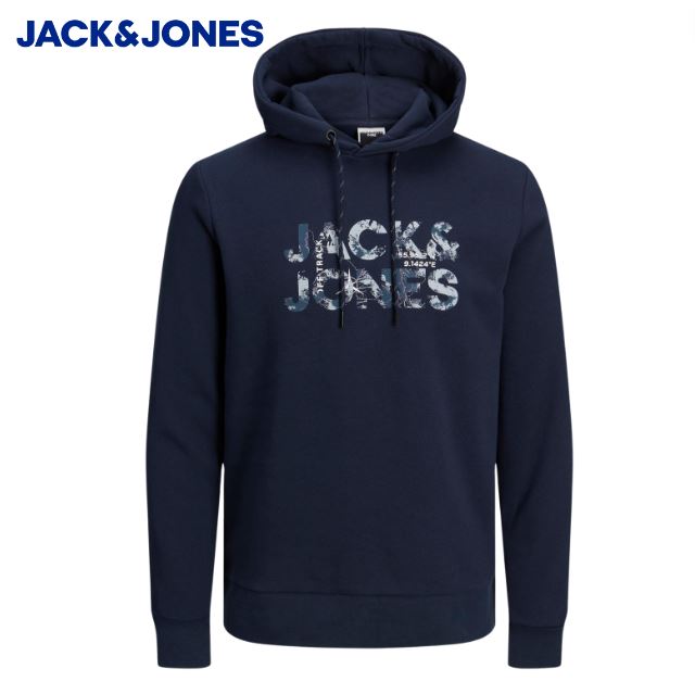 Jack & Jones Tech Navy Logo Hoodie Navy